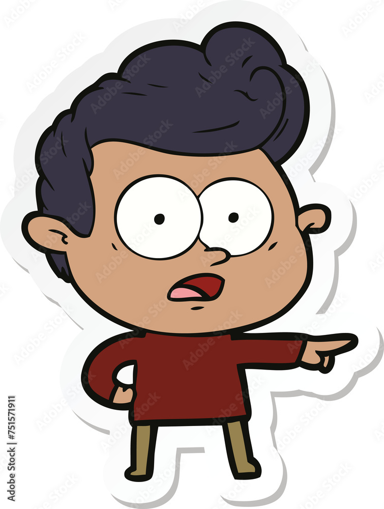 sticker of a cartoon staring man sticker of a cartoon staring man