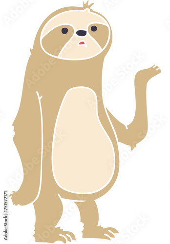 quirky hand drawn cartoon sloth