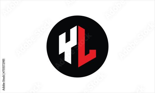 YL initial letter polygon icon gaming logo design vector template. batman logo, sports logo, monogram, falcon, war game, symbol, playing logo, abstract, fighting, typography, icon, minimal, premier 