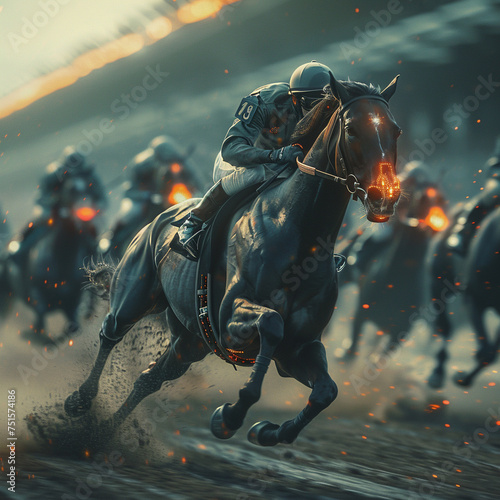 the horses enhanced with cybernetic agility, sprinting towards evolution(79)(0)-Enhanced-SR