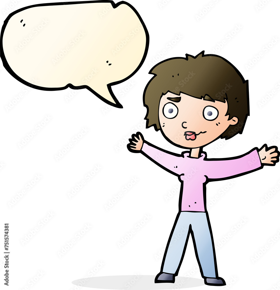 cartoon woman waving arms with speech bubble cartoon woman waving arms with speech bubble