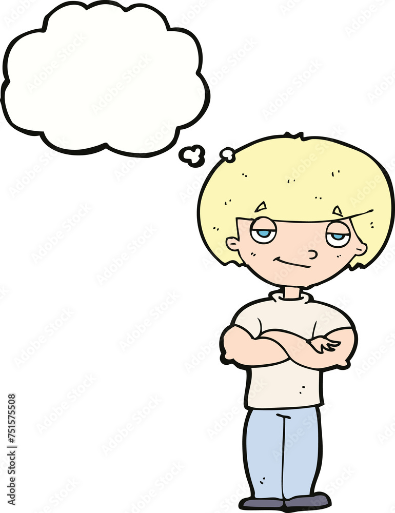 cartoon smug looking man with thought bubble cartoon smug looking man with thought bubble