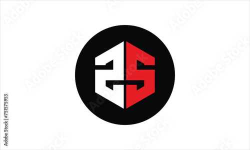 ZS initial letter polygon icon gaming logo design vector template. batman logo, sports logo, monogram, falcon, war game, symbol, playing logo, abstract, fighting, typography, icon, minimal, premier 