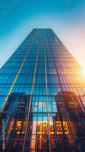 Reaching skyward, a contemporary glass high-rise showcases architectural elegance