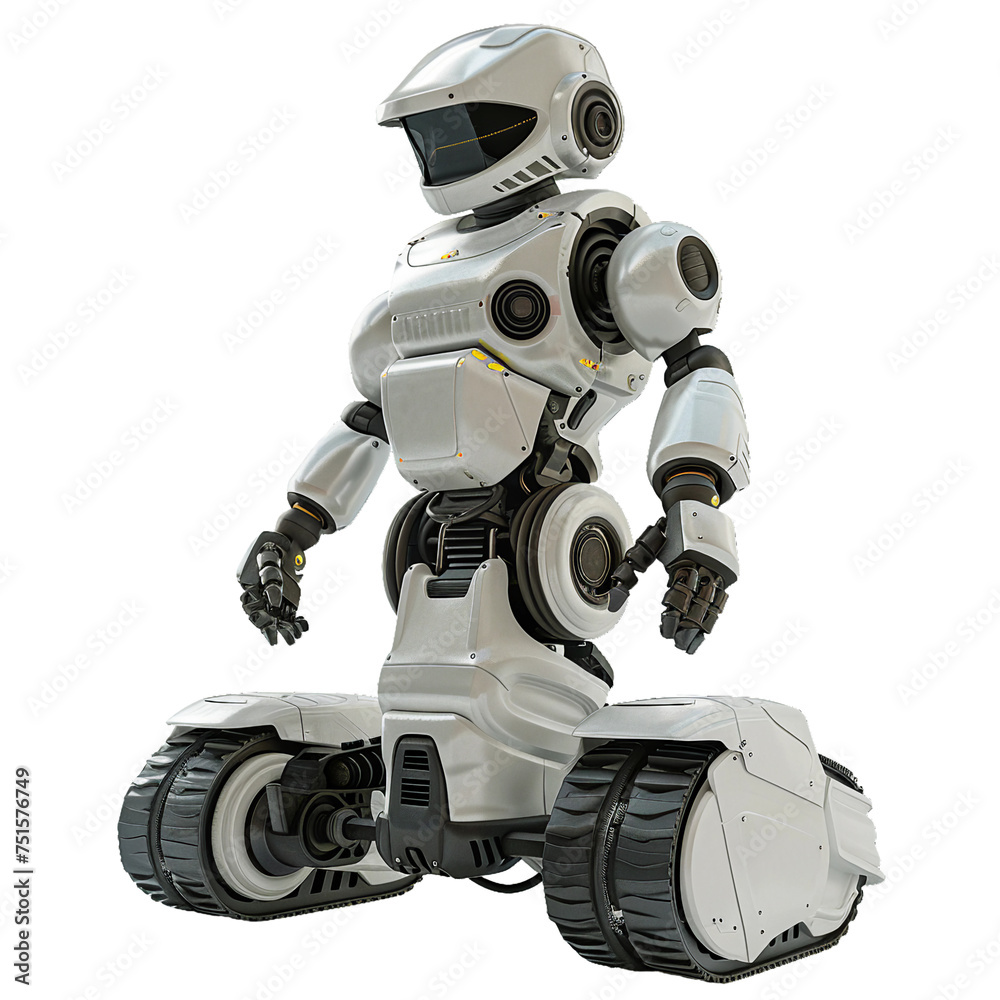 Robotic Stadium Groundskeeper, transparent background, isolated image, generative AI Robotic Stadium Groundskeeper, transparent background, isolated image, generative AI