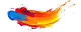 A colorful brush stroke on a white background Isolated on transparent background, PNG