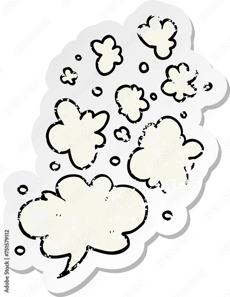 retro distressed sticker of a cartoon decorative smoke puff elements retro distressed sticker of a cartoon decorative smoke puff elements