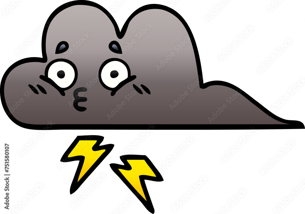 gradient shaded cartoon storm cloud gradient shaded cartoon storm cloud