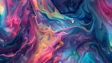 Vibrant fluid abstract painting with a cosmic twist of pink and blue. Dynamic abstract art with swirling patterns and glittery highlights. Fantasy fluid art with pink, blue, and golden specks.