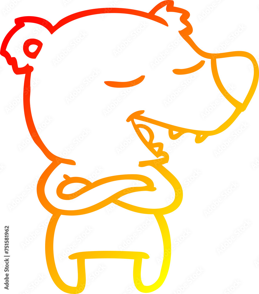 warm gradient line drawing cartoon bear warm gradient line drawing cartoon bear