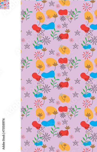 beautiful floral pattern with multiple elements 