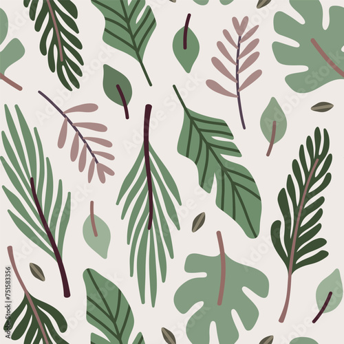 Tropical branches and leaves pattern