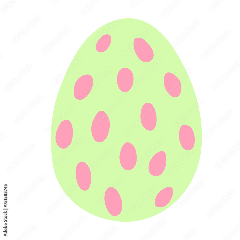 Egg with spots or oval geometric pattern, Easter holiday design element, vector