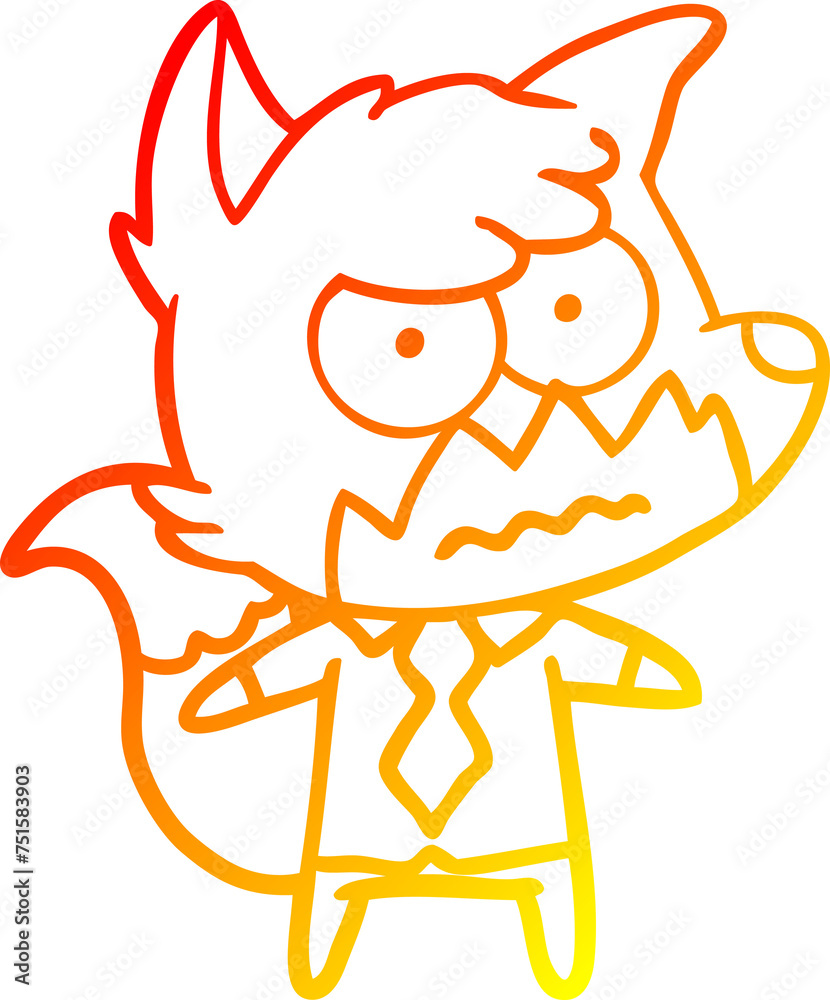 warm gradient line drawing cartoon annoyed fox warm gradient line drawing cartoon annoyed fox