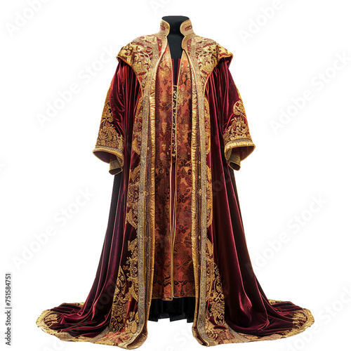 Royal Robes, transparent background, isolated image, generative AI