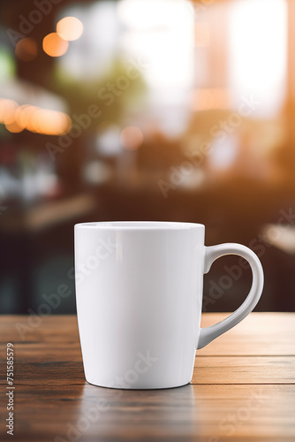 White blank coffee cup mug mockup template.