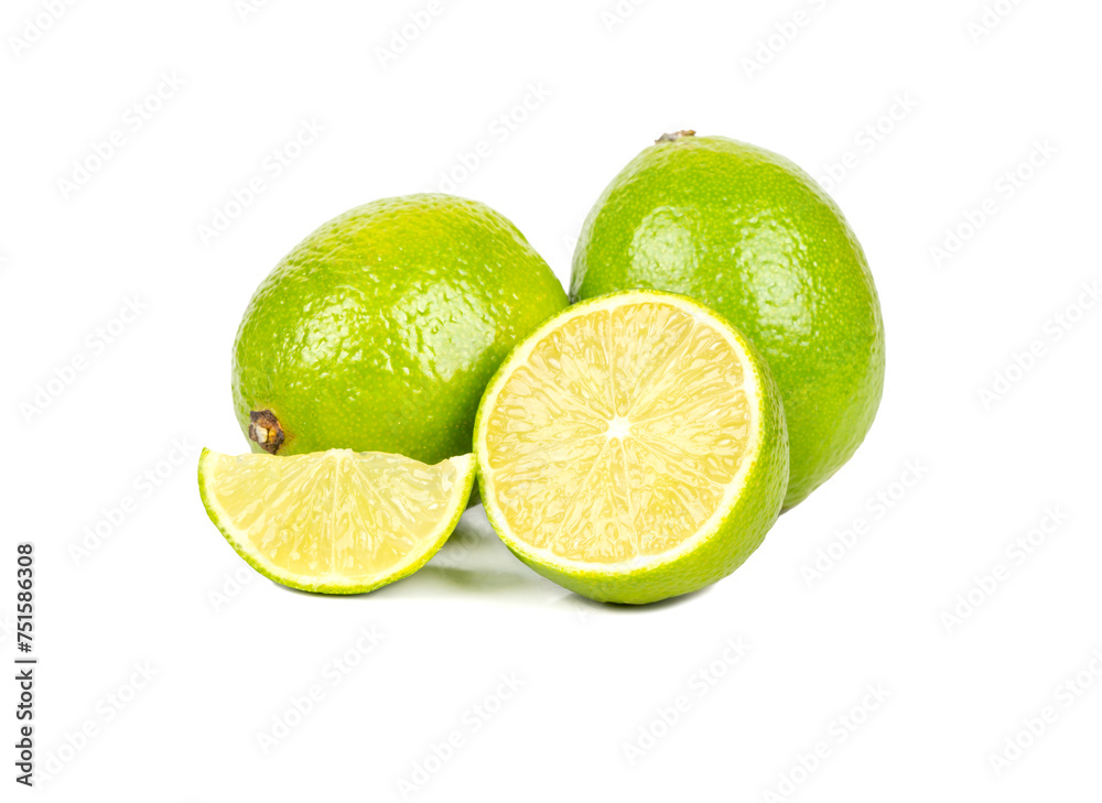 Fruit lime with half isolate Fruit lime with half isolate