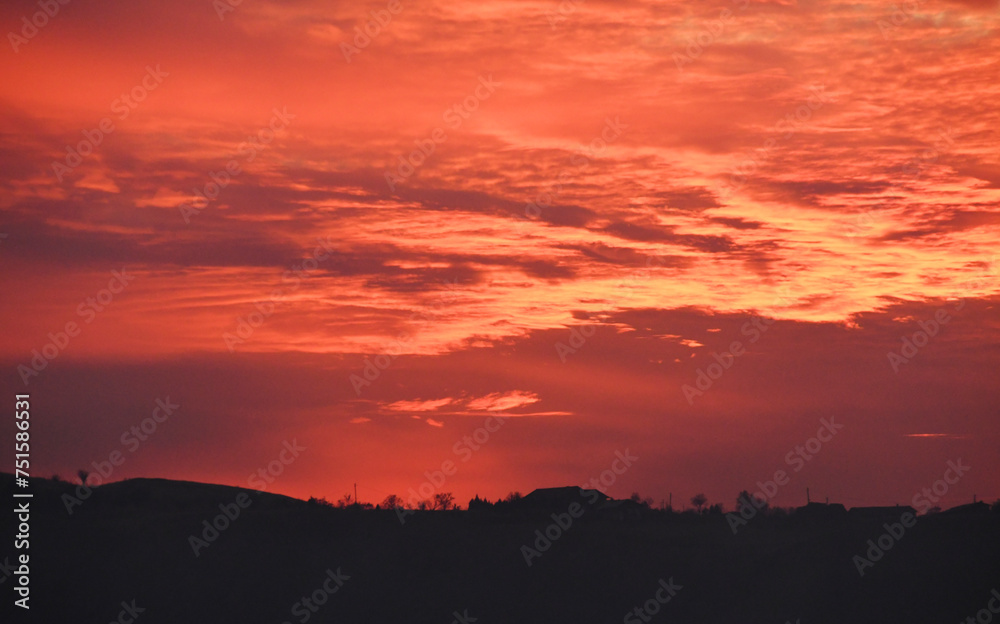 Mountain Majesty. Orange sunset magic in the sky. Mountain Majesty. Orange sunset magic in the sky.