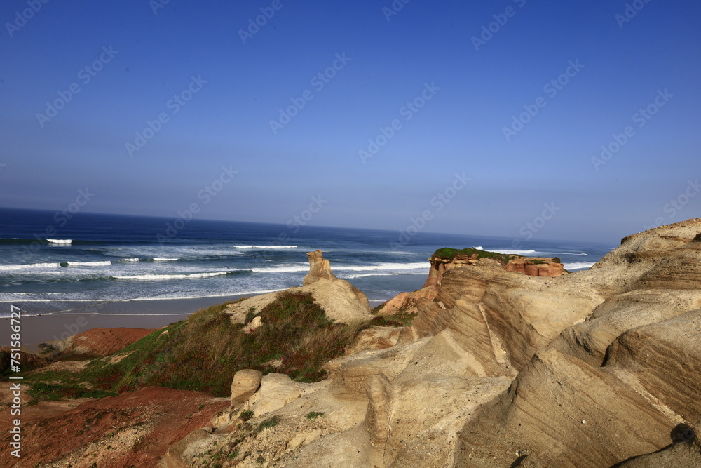 Almagreira beach located 5 kilometres north of Peniche, in the Oeste region of Portugal