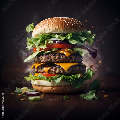 Burger hamburger cheeseburger , hot and spicy 