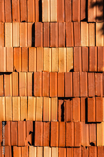 Pattern of the Pile of hollow bricks in a building, in Brazil