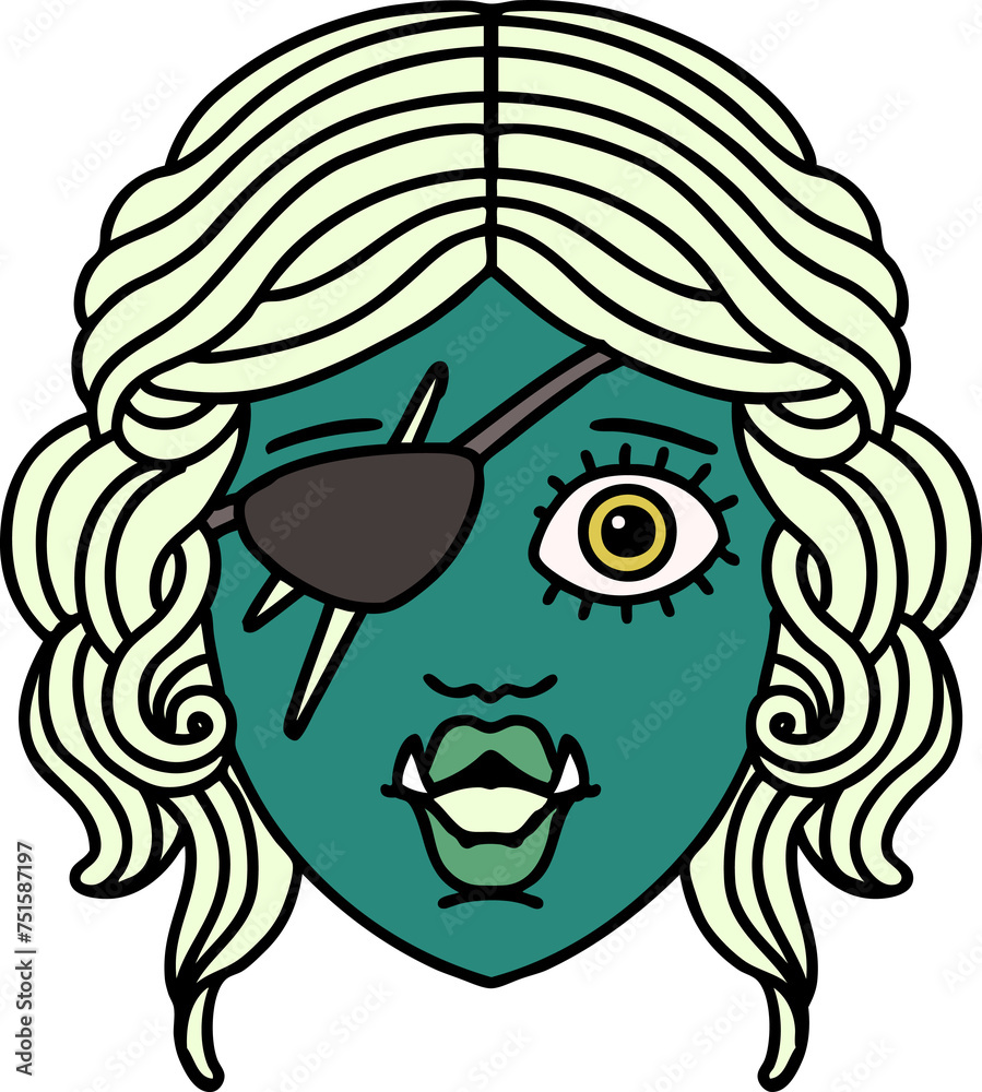 orc rogue character face illustration orc rogue character face illustration