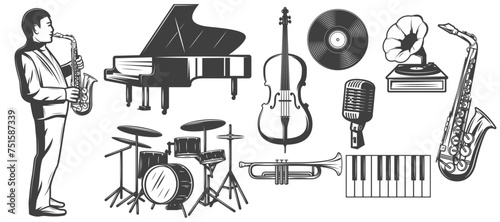 set of jazz musician