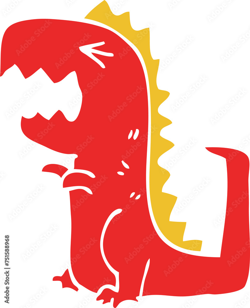 Fototapeta premium cartoon doodle roaring t rex