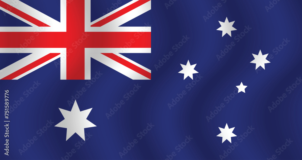 Fototapeta premium Flat Illustration of the Australia flag. Australia national flag design. Australia wave flag. 