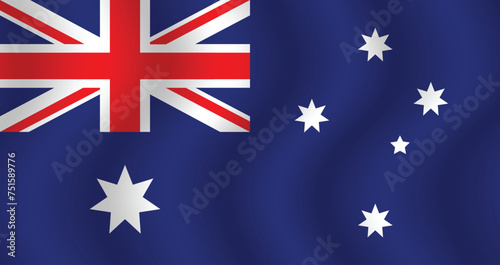 Flat Illustration of the Australia flag. Australia national flag design. Australia wave flag.  © Pixels Pioneer
