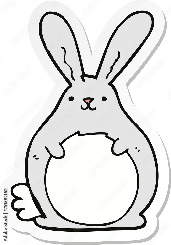 Fototapeta premium sticker of a cartoon rabbit