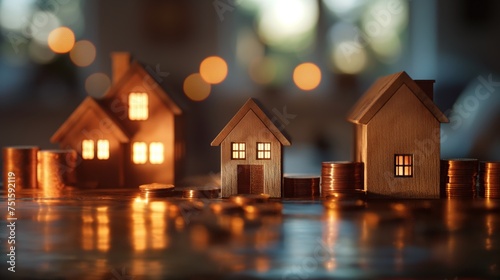 property, investment, real estate, home, house, mortgage, finance, wealth, asset, background. Investment property concept miniature model, save your money and invest in Real Estate. generative AI
