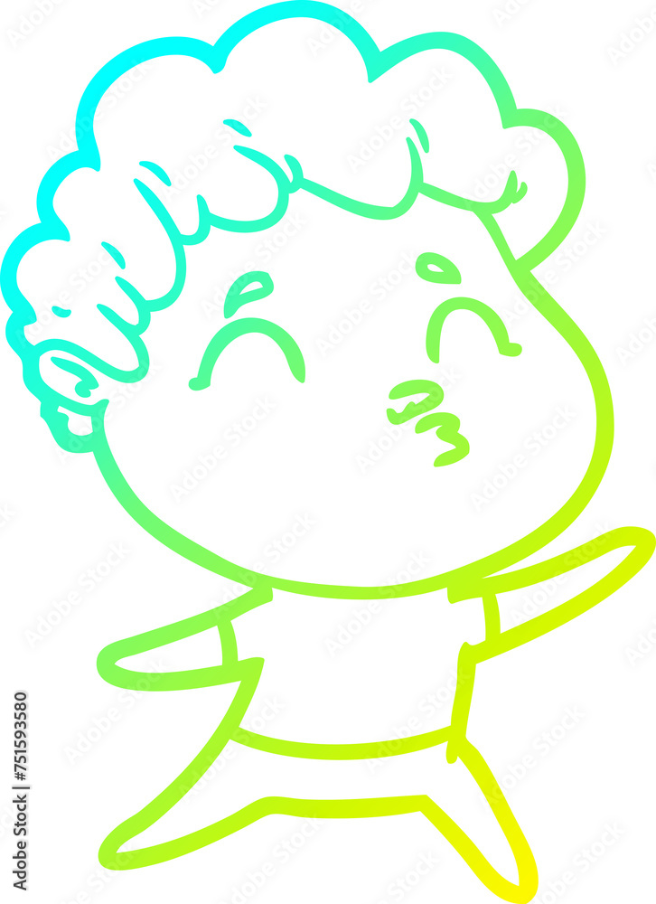 cold gradient line drawing cartoon man pouting cold gradient line drawing cartoon man pouting