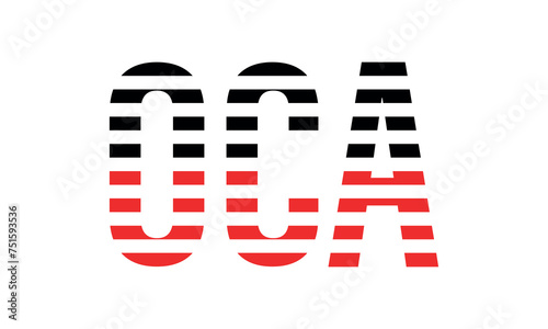 OCA three initial letter iconic line negative space minimal logo design vector template. monogram, abstract, wordmark, business, typography, minimalist, brand, company, flat, modern, unique, simple