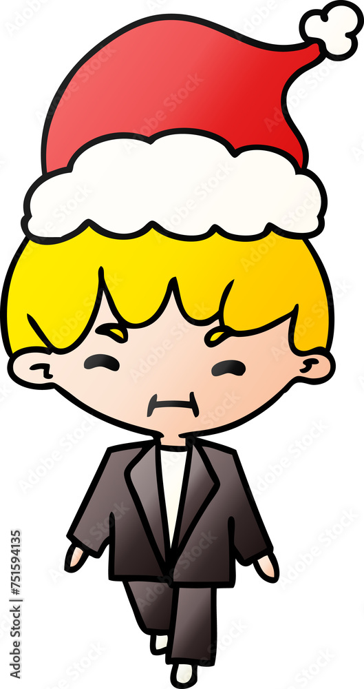christmas gradient cartoon of kawaii boy christmas gradient cartoon of kawaii boy