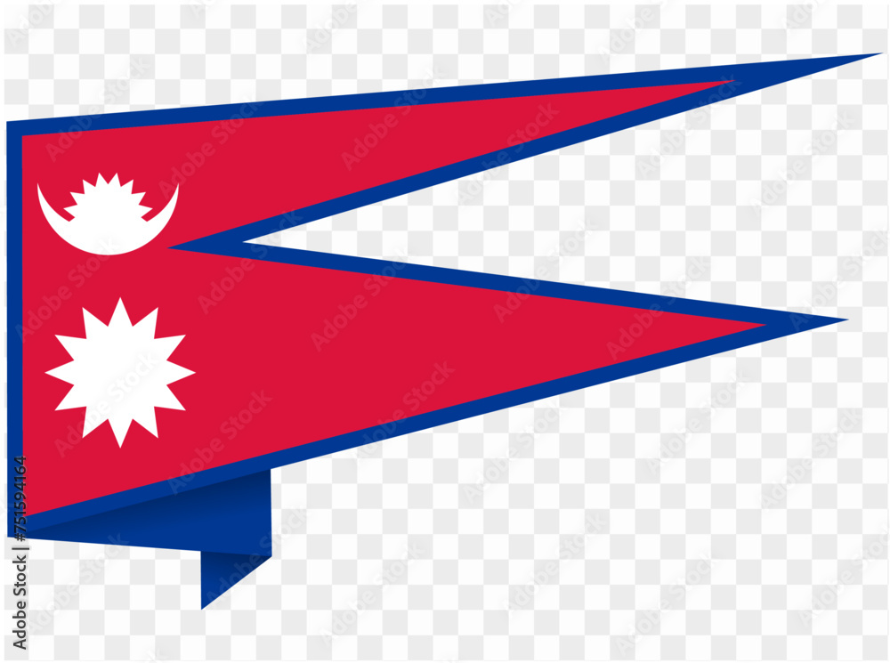 Nepal flag wave isolated on png or transparent background. vector illustration. Nepal flag wave isolated on png or transparent background. vector illustration.