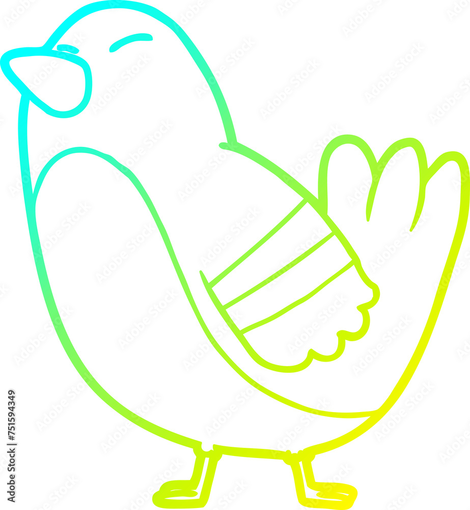 cold gradient line drawing cartoon bird cold gradient line drawing cartoon bird
