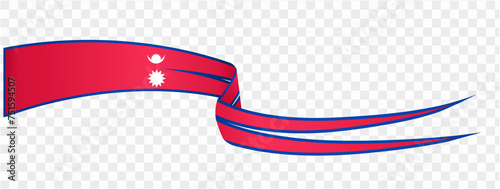 Nepal flag wave isolated on png or transparent background. vector illustration.