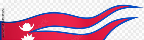 Nepal flag wave isolated on png or transparent background. vector illustration.