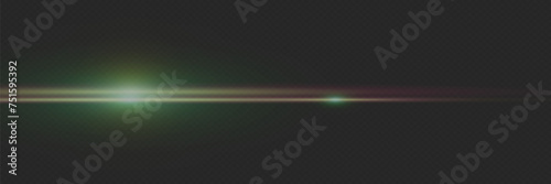 
Abstract stylish light effect on transparent background. Glowing neon line. A flash of light and glare.
