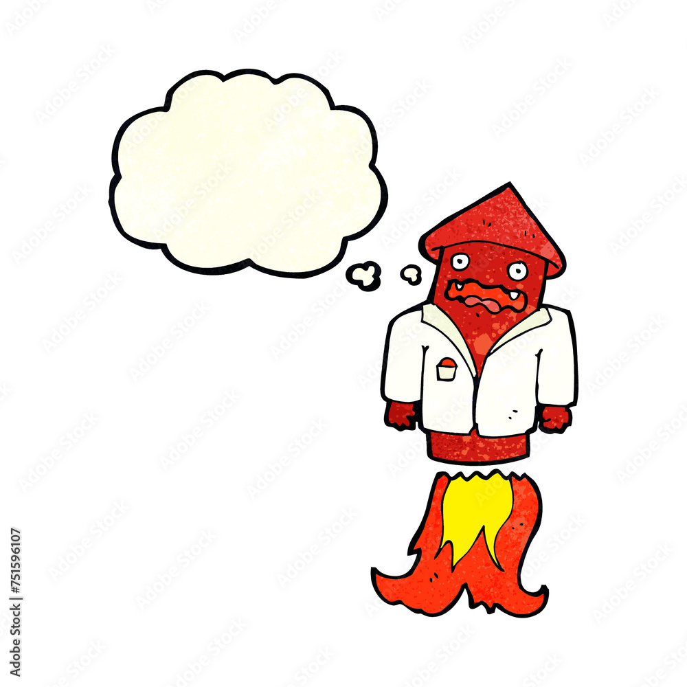 cartoon firework in business suit with thought bubble cartoon firework in business suit with thought bubble
