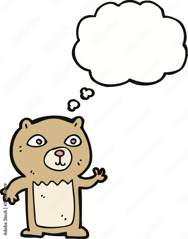cartoon waving teddy bear with thought bubble cartoon waving teddy bear with thought bubble
