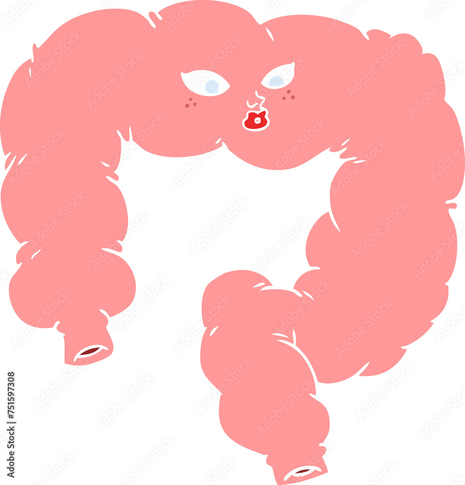 flat color style cartoon colon