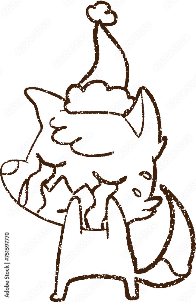 Fototapeta premium Crying Fox Charcoal Drawing