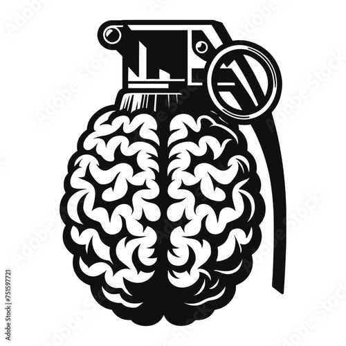 Vector brain distortion from grenade concept engine of the idea.