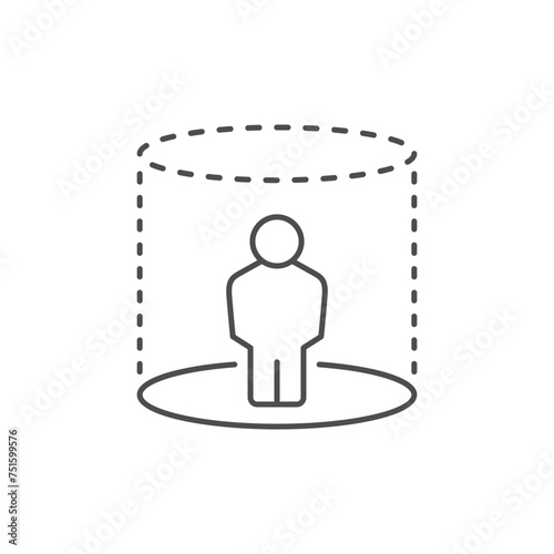 Comfort zone line outline icon