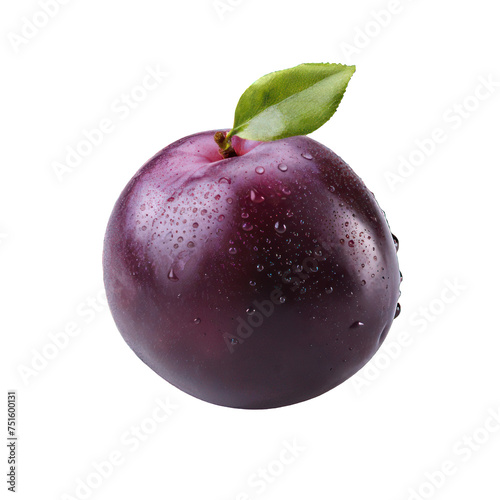 Plum isolated on transparent background, transparency image, removed background