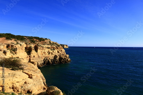 View of the Algarve coast which is an administrative region located in the south of mainland Portugal © clement