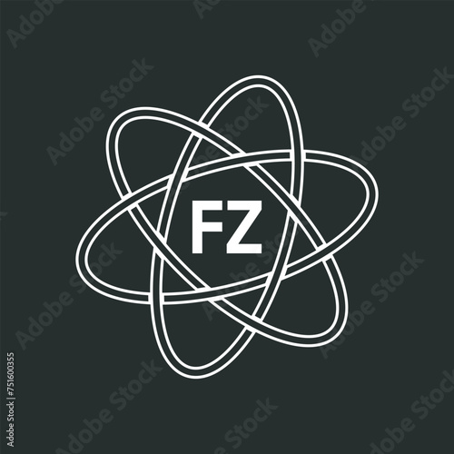 FZ letter logo design on white background. FZ logo. FZ creative initials letter Monogram logo icon concept. FZ letter design