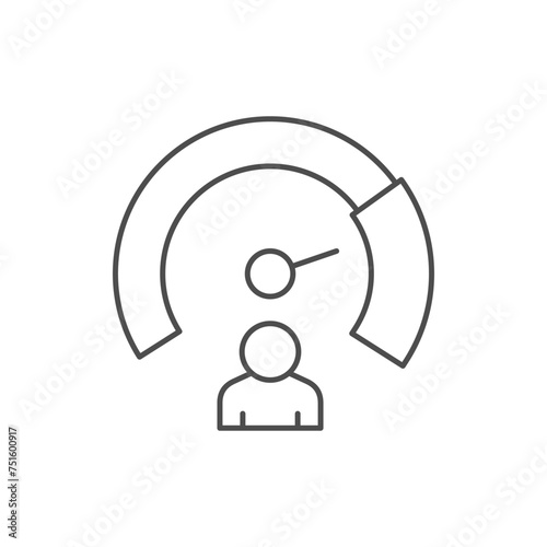 Person performance line outline icon